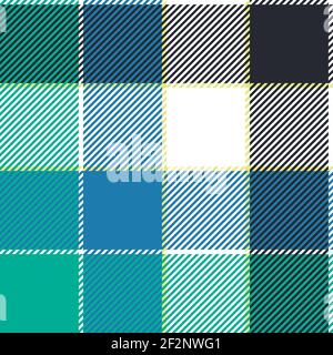 Teal Blue Seamless Plaid pattern vector illustration. Check plaid for fashion textile design. Aqua Color Tones Stock Vector
