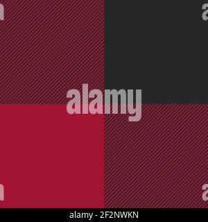 Buffalo Plaid pattern seamless vector illustration. Black and red check plaid for fashion textile design. Stock Vector