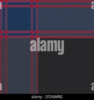 Plaid pattern seamless vector illustration. Black blue red check plaid for fashion textile design. Stock Vector