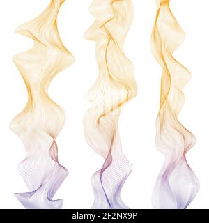 Set bright dynamic wave lines. Abstract background. Vector multicolored template for design. Stock Vector