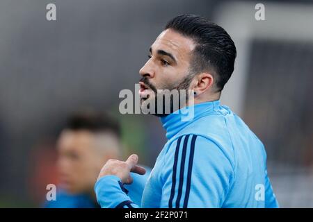 Olympique de Marseille's French defender Adil Rami reacts during the ...