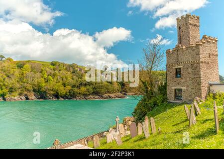 Dartmouth Castle that guard the mouth of the Dart Estuary in Devon, England Stock Photo