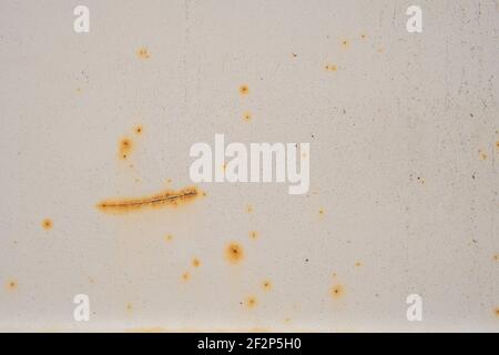 Textured metal surface with detailed corrosion, rust and scratches. Rusty metal wall, painted metal with rust texture. Rusty background with streaks Stock Photo