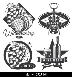 Set of vintage pirate emblems, labels, badges, logos. Isolated on white Stock Vector
