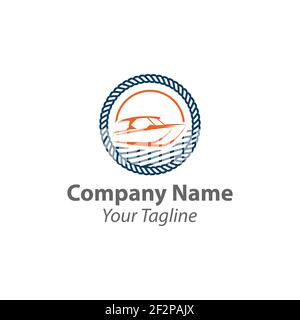 Boat Logo Design Template Vector Graphic Branding Element.EPS 10 Stock Vector