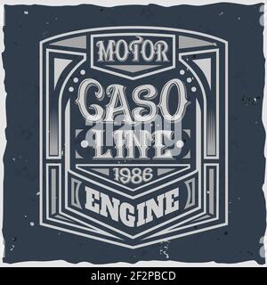 Vintage motor label with lettering composition Stock Vector Image & Art ...