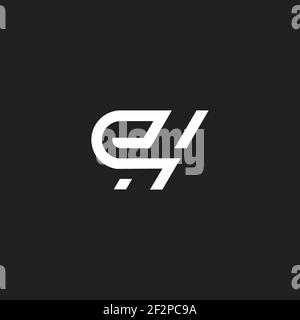 letter eh simple linear geometric design vector Stock Vector