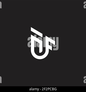 letter nf lines art geometric concept logo vector Stock Vector