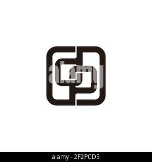 letter dp square linked chain logo vector Stock Vector