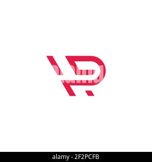 letter hp simple linear geometric design logo vector Stock Vector
