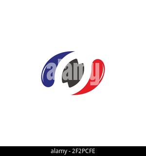 circle round motion arrows simple logo vector Stock Vector