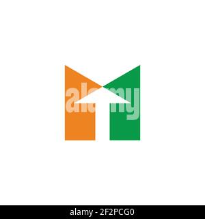 letter m swoosh arrow simple geometric colorful logo vector Stock Vector