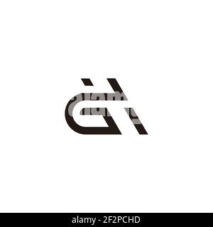 letter gh simple linear geometric design vector Stock Vector