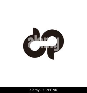letter dp simple loop curves line motion logo vector Stock Vector