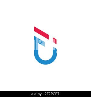 letter fj simple linear geometric colorful design logo vector Stock Vector