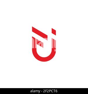 abstract letter fj simple line art geometric logo vector Stock Vector