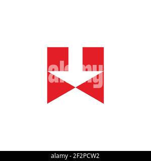letter w arrow drop point location symbol geometric simple design logo vector Stock Vector