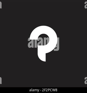 letter p abstract curves motion circle line logo vector Stock Vector