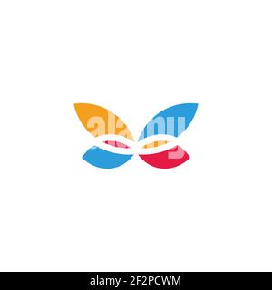 abstract butterfly wings colorful style symbol logo vector Stock Vector