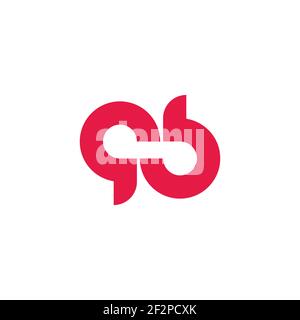 letter cb simple loop curves line motion logo vector Stock Vector