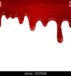 Vector dripping seamless blood. Blood liquid, drip blood wet, seamless flow blood illustration Stock Vector