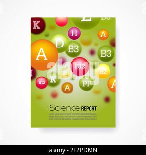 Medical poster background template. Science report, chemical biology, biochemistry report illustration vector Stock Vector