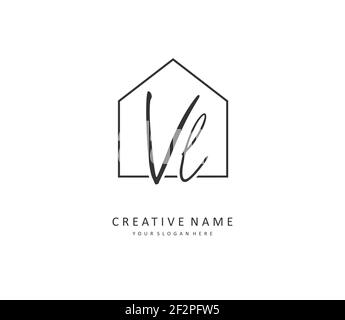 VL Initial letter handwriting and signature logo. A concept handwriting initial logo with template element. Stock Vector