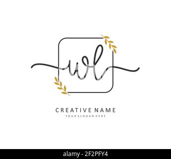 WL Initial letter handwriting and signature logo. A concept handwriting initial logo with template element. Stock Vector