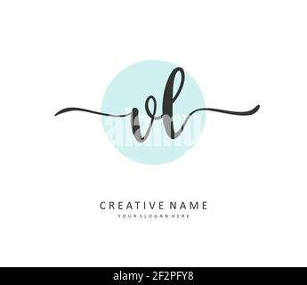 VL Initial letter handwriting and signature logo. A concept handwriting initial logo with template element. Stock Vector
