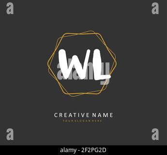 WL Initial letter handwriting and signature logo. A concept handwriting initial logo with template element. Stock Vector