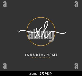 XL Initial letter handwriting and signature logo. A concept handwriting initial logo with template element. Stock Vector