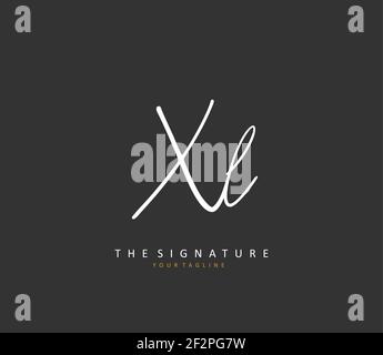 XL Initial letter handwriting and signature logo. A concept handwriting initial logo with template element. Stock Vector