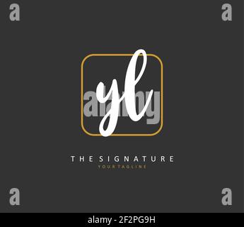 YL Initial letter handwriting and signature logo. A concept handwriting initial logo with template element. Stock Vector