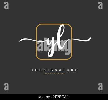 YL Initial letter handwriting and signature logo. A concept handwriting initial logo with template element. Stock Vector