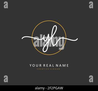 YL Initial letter handwriting and signature logo. A concept handwriting initial logo with template element. Stock Vector