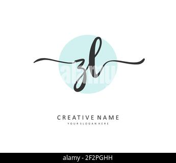 ZL Initial letter handwriting and signature logo. A concept handwriting ...