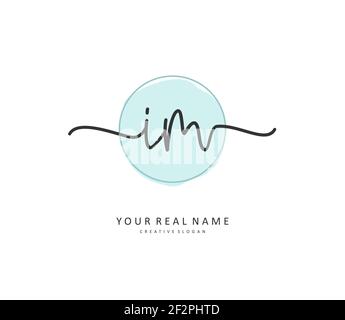 I M IM Initial letter handwriting and signature logo. A concept handwriting initial logo with template element. Stock Vector