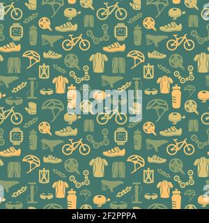 Bicycle bike sport fitness seamless pattern background vector illustration Stock Vector