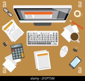 office workplace scene icons Stock Vector Image & Art - Alamy