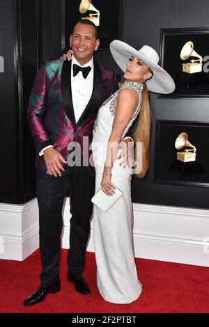 File photo dated February 10, 2019 of Jennifer Lopez and Alex Rodriguez attend the 61st Annual GRAMMY Awards in Los Angeles, CA, USA. Jennifer Lopez and Alex Rodriguez have reportedly split, breaking off their two-year engagement after four years together. Photo by Lionel Hahn/ABACAPRESS.COM Stock Photo