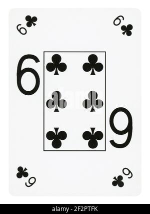 A 6 Six of Clubs playing card with clipping path to remove background ...