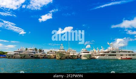 Yachts on the island of Saint Martin in the Caribbean Stock Photo