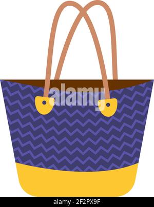 Fashionable women beach bag icon Stock Vector