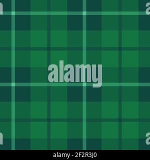 Green plaid seamless traditional scottish kilt pattern. Can be used as decoration fo saint Patrick Day or Christmas backdrop, fabric textile, blanket Stock Vector