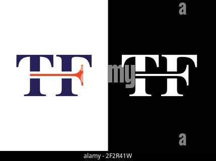 TF Letter Logo Design. Creative T F Letters icon vector. Stock Vector