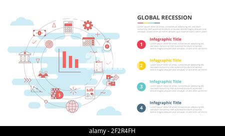 business recession concept for infographic template banner with four point list information vector illustration Stock Photo