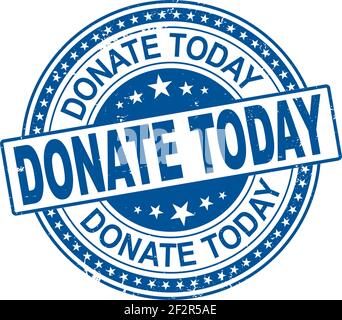 Stamp with text donate today inside, vector illustration Stock Vector