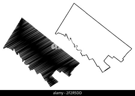 Montgomery County, Commonwealth of Pennsylvania (U.S. county, United States of America, USA, U.S., US) map vector illustration, scribble sketch Montgo Stock Vector