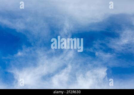 blue sky with white clouds in Mauritius. Stock Photo