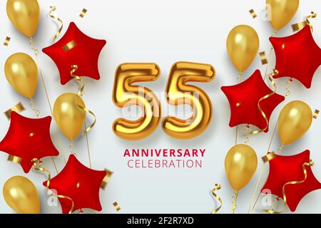 Happy birthday number 55, greeting card for fifty five year in modern ...